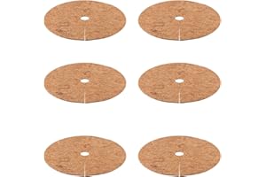 Jasfyee 6PCS 30cm Coconut Fibers Tree Mulch Ring Protector Mat, Natural Coco Coir Tree Protector Root Soil Cover for Cypress, Landscaping, Soil Cover for Indoor Outdoor Plants