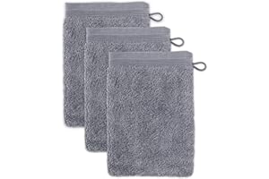 ‎MÖVE möve Superwuschel Waschhandschuh 15 x 20 cm aus 100% Baumwolle, stone 3er Set