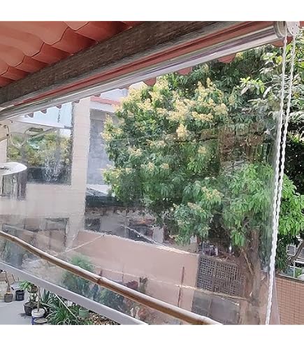 Wasserdichte Pergola-Seitenwände Aus Klarer PVC-Plane – Mit Ösen, Anpassbar Für Terrassen & Garten