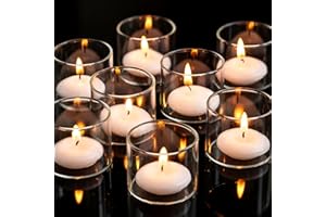 Romadedi Portavelas Cristal para Velas de te - Porta Velas pequeñas Juego de 12 Candelabros Decoracion Navidad de Mesa Boda 4,6 x 4 cm