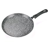 Alluflon Tradizione Italia Crepe Pan, Non-Stick and Non-Scratch Slate Coating for Pancakes and Pancakes, Dishwasher Safe, 22
