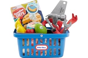 little tikes Creative Chefs Shopping Basket - Pretend Play Grocery Basket, Easy-to-Carry Toy, Suitable for Boys and Girls Ages 18 Months+