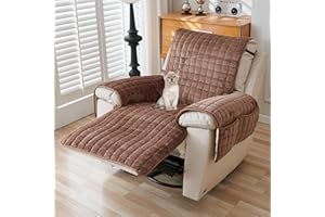AHSBND Armlehnenbezüge Sofa AntiRutsch Fernsehsessel Schutzbezug：Sesselschoner Relaxsessel Bezüg Sesselüberzug für Zuhause mit Kindern und Haustieren Hund (Brown)