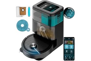 Cecotec Robot Aspirapolvere Lavapavimenti con Mappatura Conga 15090 SpinArm Home&Wash. 8000Pa, Mopas Elevabili, Home&Wash, 240m2, APP Bluetooth/WiFi, Carpet Care, Batteria 5200mAh, Pulizia Autonoma