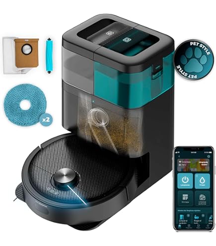 Cecotec Conga 7690 Immortal Max Home M robotstofzuiger en zelflegende basis, lasernavigatie, zuigvermogen 5000 Pa, tot 220 min autonomie, basis, 2,5 l, app-bediening, 4-in-1 bar, zuigen, dweilen en