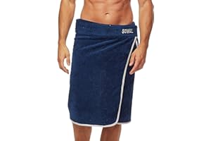 Sowel® Męski kilt do sauny, 100% bawełna ekologiczna, ręcznik do sauny z zapięciem na rzepy, 60 x 140 cm, granatowo-szary