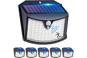 POSSILY Lampe Solaire Extérieur Détecteur de Mouvement【6 Pack】, 3 Modes Spot Solaire Exterieur IP65 Etanche Lumiere Solaire Exterieur Eclairage Exterieur Solaire pour Jardin, Garage, Patio
