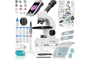 Bresser Mikroskop 40-640x mit umfangreichem Experimentier-Set und Smart-Slides mit QR-Codes