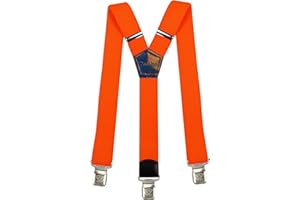 Decalen Bretelle Uomo Donna Unisex larghe 4 centimetri forma a Y regolabile ed elastico per i pantaloni molto forti Clip vari colori