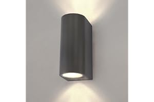 Ledvion Douglas lampa ścienna LED, zewnętrzna, antracytowa, okrągła, z dwóch opraw GU10, góra i dół, zewnętrzna lampa ścienna, lampa zewnętrzna, IP54