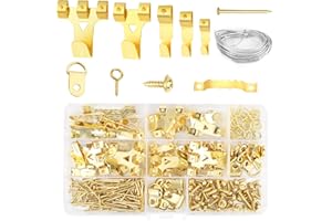 LDERFIV 250 Pièces Crochet pour Cadre Photo,Crochet Mural Metal,Kit de Crochets d'Image Accroche Tableau Lourd en Métal Crochets à Suspendre avec Vis pour Toile, Photos, Horloge, Miroir