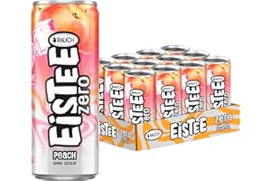 ‎RAUCH EISTEE RAUCH Eistee Zero Peach - Erfrischender Eistee mit Peachgeschmack - Optimal für Tee-Trinker und Durstlöscher - Zuckerfrei und kalorienarm - Aus Schwarztee und Hagebutte 12x 330ml Dosen