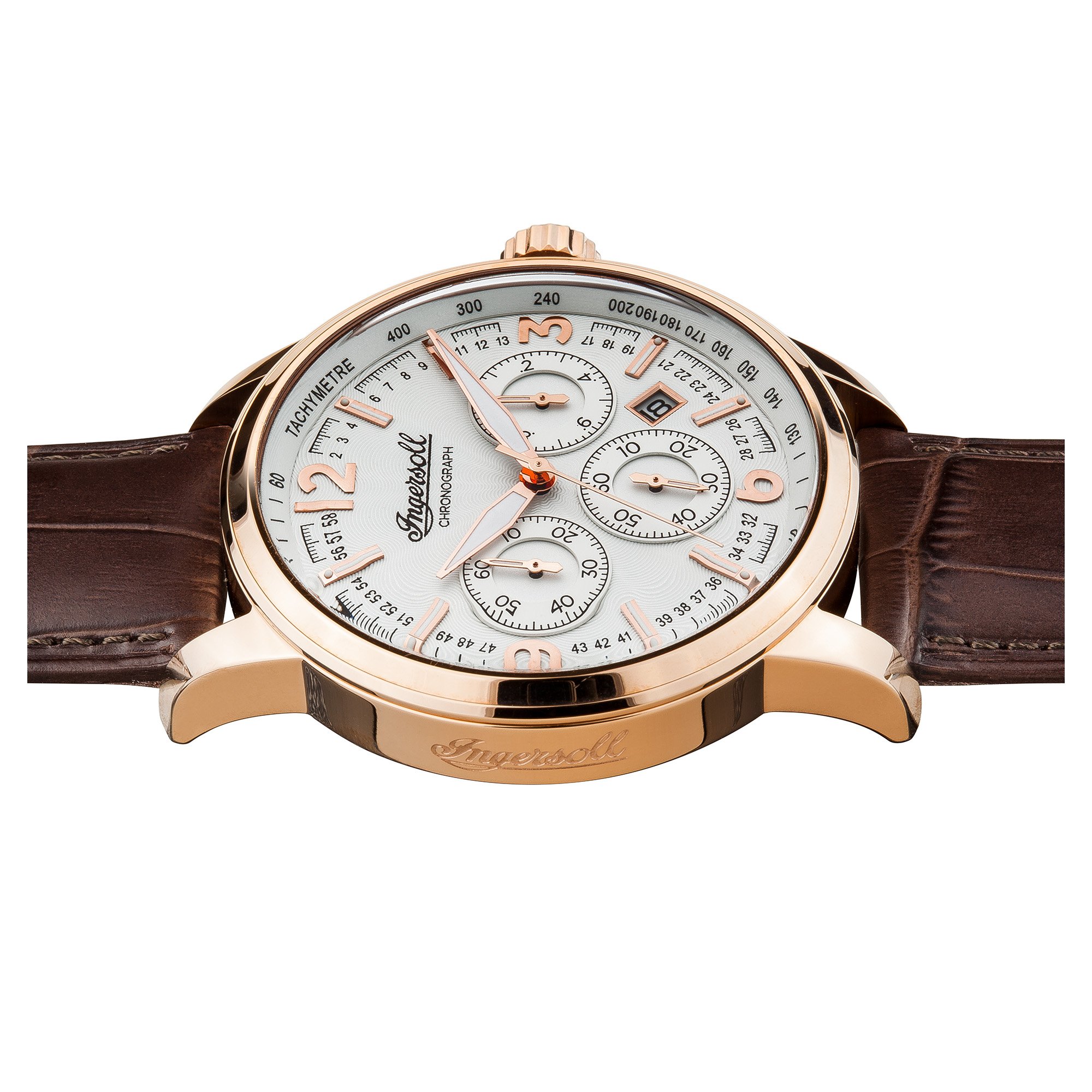 Ingersoll Herren Analog Quarz Uhr mit Leder Armband I00101 – Bild 4