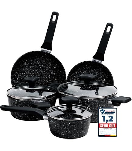 Muller MK-3031 Set Pentole In Alluminio Pressofuso 9 Pezzi – Rivestimento Antiaderente Greblon C3+, Adatto A Induzione, Tecnologia Tedesca - 2