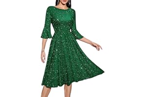 HomRain Women 3/4 Sleeve Elegant Formal Dress for Cocktail Classy Fall/Winter Christmas Church Work Dress