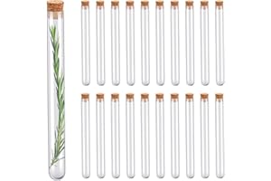 ESPIRITO REBELDE 20 Provette di Vetro 20x200mm (45ml) con Tappo di Sughero | Per Spezie, Oli Essenziali, Decorazioni e Bonbons | Ideali per Laboratori e Fai da Te | Bomboniere di Matrimonio