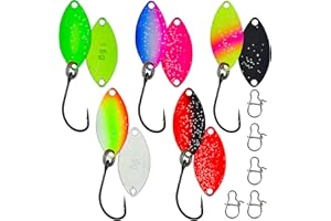 Paradox Fishing Zestaw łyżeczek na pstrągi, 5 łyżeczek 1,5 g, z zatrzaskami, zestaw do łowienia pstrągów, łowienia pstrągów, przynęt na pstrągi, pstrągi, zestaw spoonów, pstrągów
