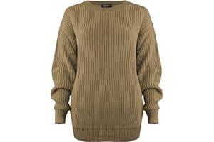 SA Fashions® Oversized New Ladies Womens Chunky Baggy Jumper Knitted Sweater Thick Top S-XL 8-18