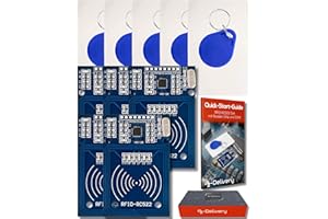 AZDelivery 5 x RFID Kit RC522 13,56MHz con Lector, Chip y Tarjeta Compatible con Arduino y Raspberry Pi con E-Book Incluido!