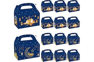 KOIROI BoîTes Cadeaux AïD Moubarak, 12 PièCes De BoîTes Cadeaux Ramadan, BoîTes Cadeaux Avec PoignéE, Sacs Cadeaux AïD Moubarak à Remplir Emballage Cadeau Pour Enfants, Pour L'AïD Al-Fitr Emballage Cadeau