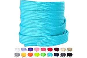 Olukssck - 2 Pares de Cordones Planos, Cordones duraderos de Repuesto de 10 mm de Calidad para Zapatos de Deporte, Zapatos de Ciudad