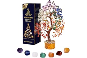 ABHISUBYA Crystal Tree - Seven Chakra Crystals - Tree of Life - Chakra Stones - Gem Tree - Home Decor Accessories - Good Luck Charm - Meditation Gifts - New Home Gifts