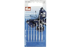 Prym 125560 Aiguilles à Tapisserie sans Pointe, No. 18-24, Assorties, Silver