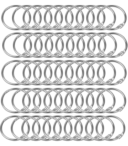 100 Anneaux De Reliure Métal 20mm (0,78”) - Pour Fiches, Cahiers, Porte‑clés - Argent - Organisation Bureau - 12