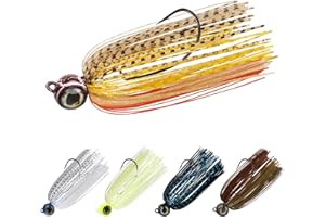 TRUSCEND Fishing Jigs with Ultra Smooth Teflon Hook, Tour Grade Titanium Weed Guard Swim Jigs, Valuable Weedless Skirted Jig, Well-Made Fish Lures for Crappie Bass Trout, Freshwater Fishing Gear