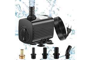 Lnicez Aquarium Pumpe - Mini Tauchpumpe Pumpe (30W 2000L/H) Wasserpumpe with 2.8M High Lift, 5 Nozzles für Hydroponiksystem,Tubble,Gärten,Teich, Brunnen