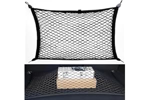 WTZWYFWJ Rete Bagagliaio per Auto,Elastico con 4 Ganci 80×60cm può Essere Estesa Fino 180×120cm,Eelastica Nylon Reti Fisso Bagagli,per SUV,Van,Truck,Bagagliaio di Tronco di Auto,Campeggio,Universale