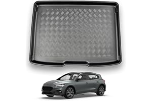 NOMAD Boot Liner Compatible with Ford Focus 2018+ [Hatchback] Recyclable Plastic (PE) Boot Floor Upper Position Tailored Fit Car Floor Guard Tray Black Fitted Dog Friendly Waterproof with Raised Edges