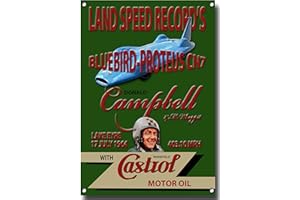 VINTAGE SIGN DESIGNS Donald Campbells' Bluebird CN7 Landspeed Attempt quality metal sign