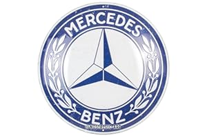 Nostalgic-Art Retro Blechschild, Ø 35 cm, Mercedes-Benz – Logo – Geschenk-Idee für Mercedes-Benz Accessoires Fans, Original Lizenzprodukt (OLP), aus Metall, Vintage Design, Blechschilder Sprüche