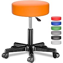 Sgabello Girevole Casaria Regolabile 46-60 Cm - Con Ruote E Seduta Imbottita, Vari Colori