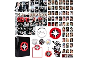 SOSAYI Stray, set regalo per fan SKZ Merch per Stay con 1 porta foto, 1 Sticky Notes/50 fogli, 1 specchio, 1 portachiavi, 1 supporto per cellulare, 2 pin, 2 toppe in , 55 fotocards, 95 adesivi