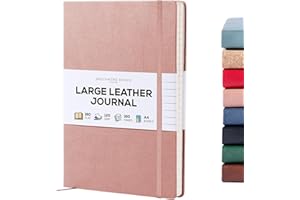 Beechmore Books Lined Journal Notebook, 8.5 x 11.5 inch, A4 160 Lined Pages, Hardcover Leather Journals for Women, Men, Writing and Notebooks for Work - 120 GSM Thick Paper, Gifts Box Included