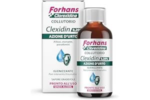 Forhans Liquido Antisettico Clorhexidina Clexidin 0.20% Collutorio dal gusto gradevole, 200 ml