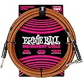 Ernie Ball Câble d’Instrument Tressé Droit/Coudé 3m - Pumpkin Pie