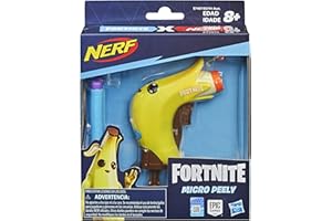Nerf MicroShots Fortnite Micro Peely - Mini Dart-Firing Blaster and 2 Official Nerf Elite Darts - For Youth, Teens, Adults