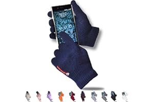 AXELENS Guanti Touch Screen Invernali per Uomo e Donna Felpati Morbidi e Caldi Lavorati a Maglia Lana Interno in Pile - per Smartphone, Cellulari e Tablet Confezione Regalo Inclusa