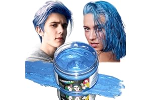 RUIBAVYA Cera de Color para el Pelo Azul Cera Color Pelo Temporal Cera Unisex Natural para TeñIr el Pelo Cera de Coloración Soluble en Agua DIY Cera de Color para el Cabello para Fiestas de Halloween