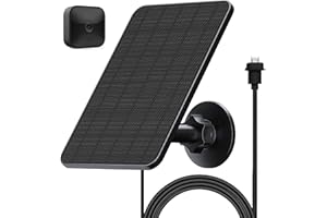 RHORAWILL Panneau Solaire pour Caméra Blink d'extérieur, 4W Panneau Solaire pour Caméra Blink d'extérieur, Caméra Blink XT2/XT&SimpliSafe, IP65 Blink d'extérieur(3rd Gen) avec Connecteur en Caoutchouc(1 Pack)