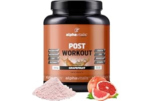 ‎ALPHAVITALIS POST WORKOUT Shake - 1500g Grapefruit - mit Maltodextrin - Whey Protein Pulver - EAA (essentielle Aminosäuren), Creatin Monohydrat, L-Glutamin, Magnesium uvm. - Sportgetränk - Made by alphavitalis