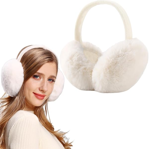 Cache-oreilles D'hiver Pliables En Fausse Fourrure - Lot De 2, Réglables, Pour Homme/femme, Noir Et Rose