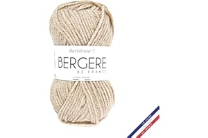 BERGERE DE FRANCE Bergère de France - BARISIENNE 7, gomitoli di lana per lavoro a maglia e all'uncinetto (50g) - 100% Acrilico - 6,5 mm - Filato grosso, rotondo e molto morbido - Beige (SABLE)