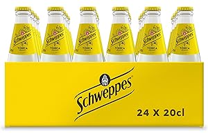 Schweppes Tónica Original, Bebida Refrescante - Vidrio, Pack 4 cestas 6 x 20 cl (total: 24 botellas)