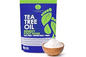 TRUREMEDY NATURALS Tea Tree Oil Foot Soak With Epsom Salt, Antifungal Foot Soak Helps Away Toenail Fungus, Athletes Foot & Stubborn Foot Odor - Softens Calluses & Soothes Sore Tired Feet, 14 Ounce