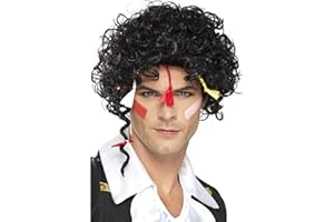 Smiffys 80s New Romantic Wig, Black , 1980's Fancy Dress, 1980s Dress Up Wigs Halloween