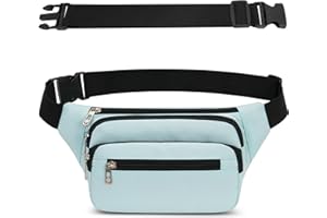 IHIGOGOFA Sac Banane Taille Homme Femme Ville Sacs Banane Unisexe avec Ceinture allongée de 60 cm et Poches à 4 Fermetures à glissière Ceinture réglable pour la randonnée d'entraînement en Plein air